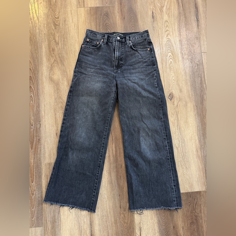 Denim Forum Charcoal Wide-Leg Jeans